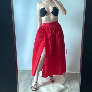 Zara High Slit Balloon Maxi Skirt
